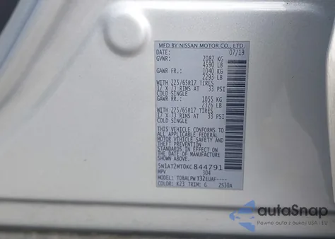 2019 Nissan Rogue S из США, поврежденный, VIN 5N1AT2MT0KC844791